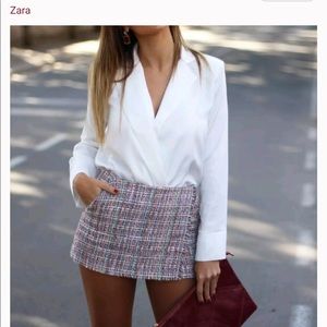 Zara Multicolor Tweed Skort